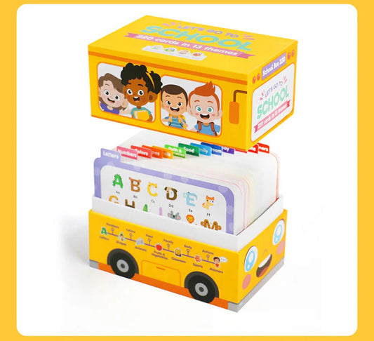 Let’s Go To School Learning Flash Cards Set – 220 Educational Cards in 13 Themes for Kids