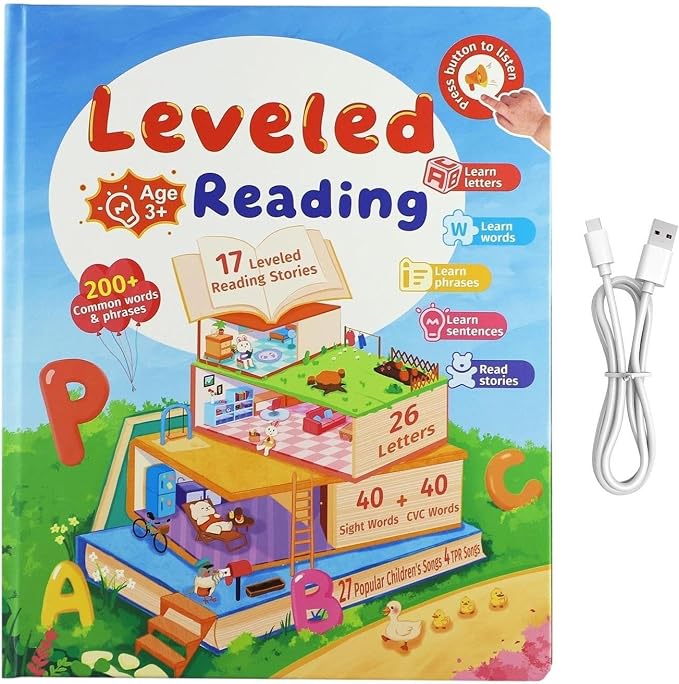 Leveled Reading Interactive Rechargeable Talking Sound Book – 17 Reading Stories