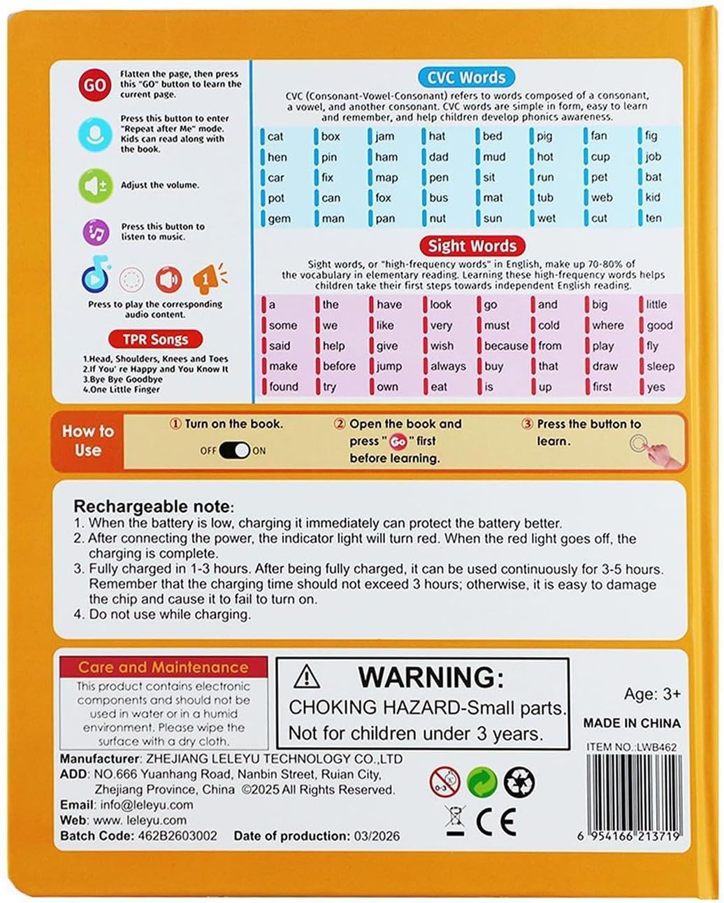 Leveled Reading Interactive Rechargeable Talking Sound Book – 17 Reading Stories