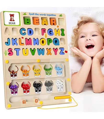 Magnetic Alphabet Spelling & Colour Sorting Maze Board | Ages 3+