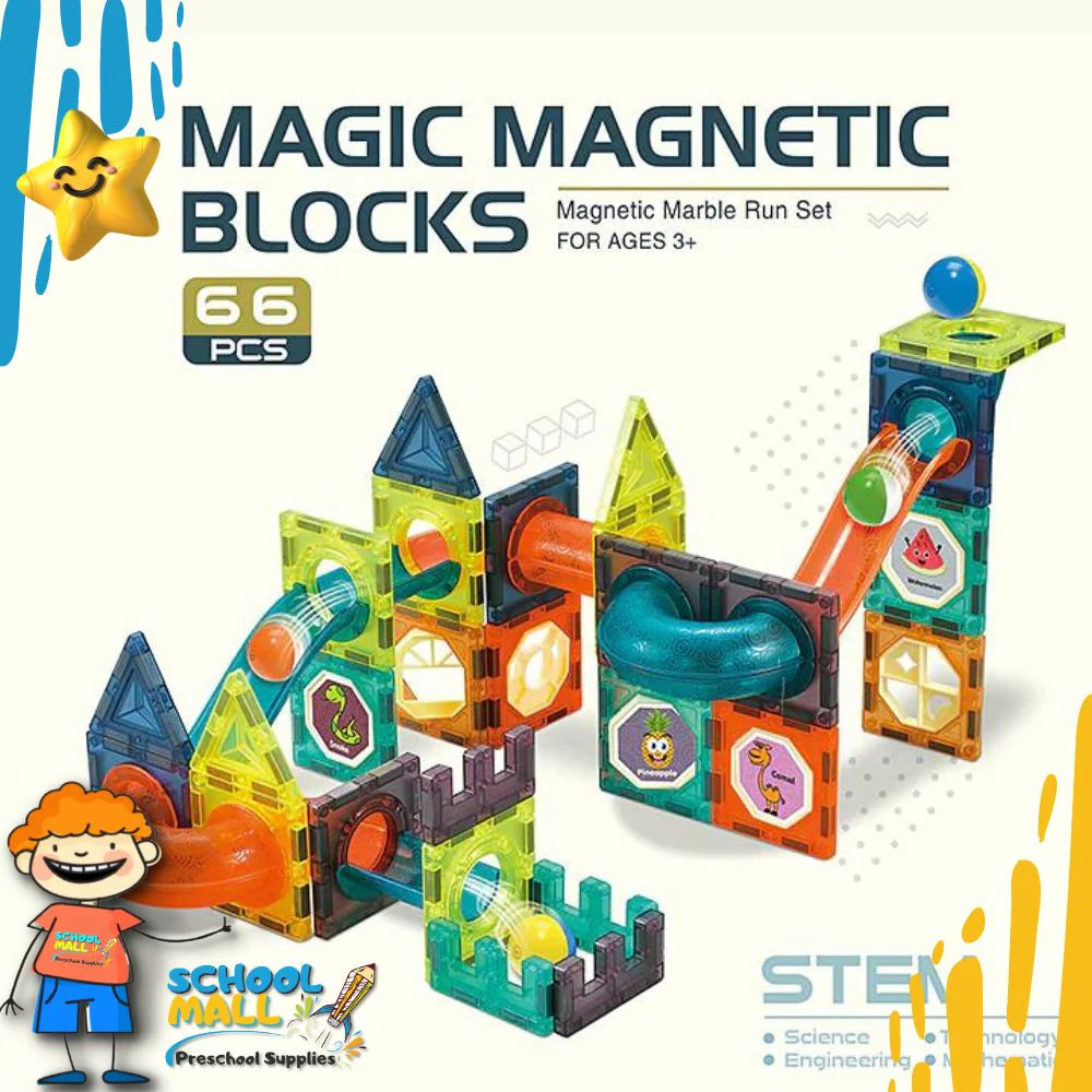 Magic Magnetic Blocks Marble Run – STEM Construction Toy