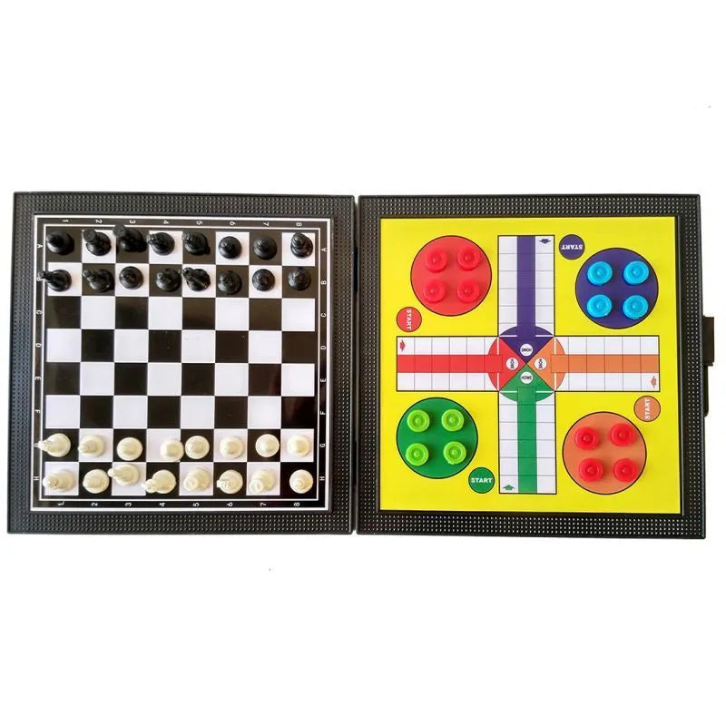 5-in-1 Magnetic Board Game Set – Chess, Ludo & More
