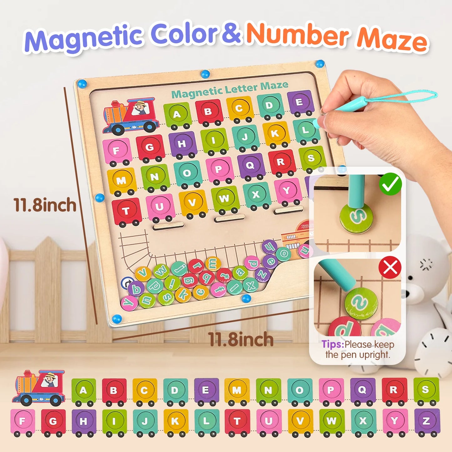 Magnetic Alphabet  Letter Maze – Montessori A–Z Learning Toy