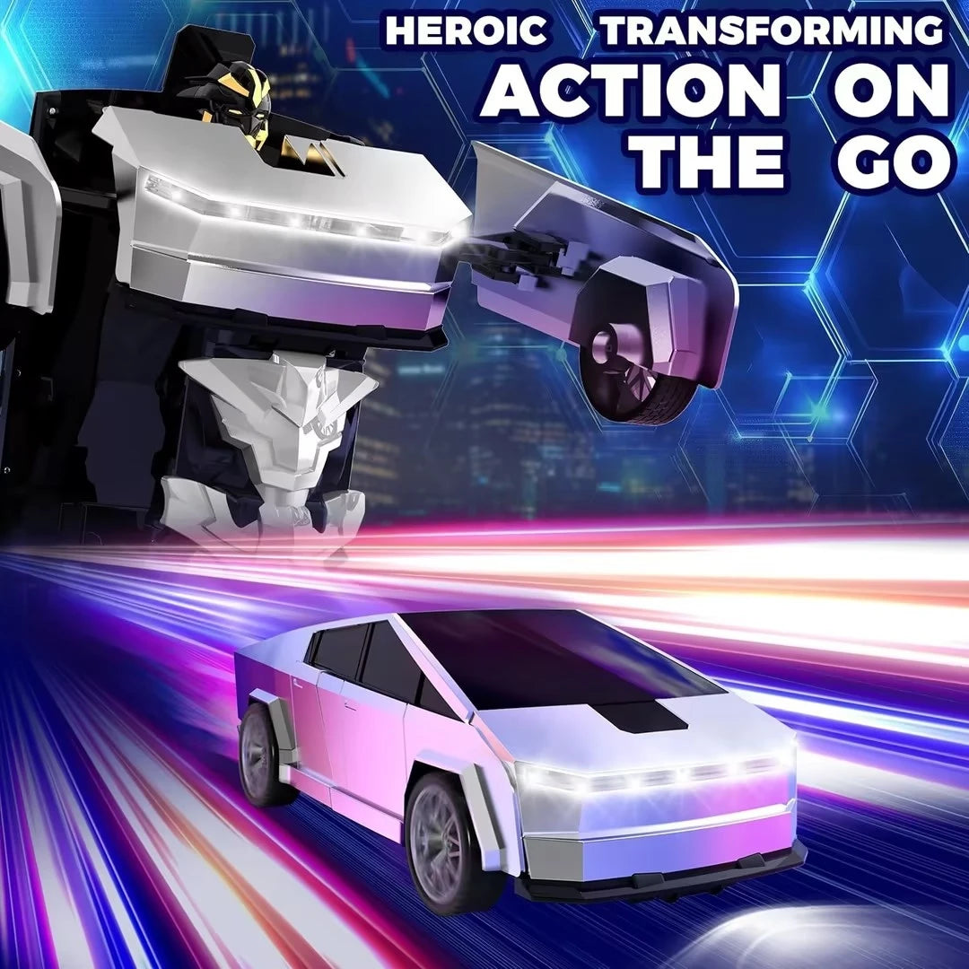 Cyber Truck Titan™ 2-in-1 Transforming RC Truck Robot – Rechargeable Remote Control Drift Car with LED Lights