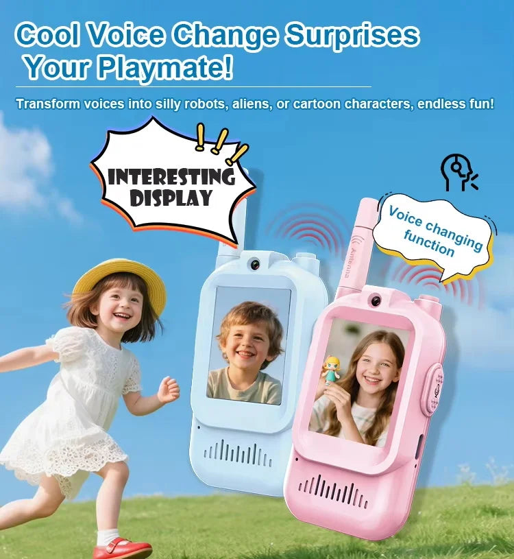KidzConnect™ Video Walkie Talkie Set – Rechargeable Kids Camera Intercom Pair