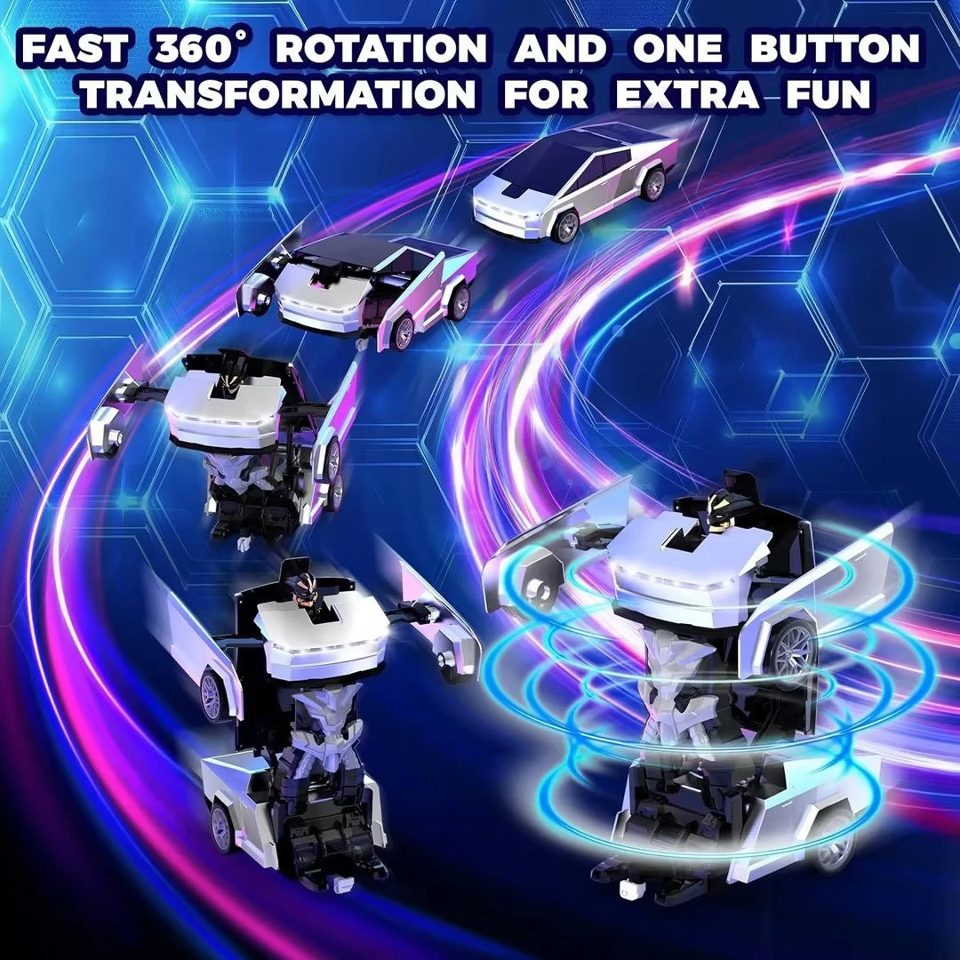 Cyber Truck Titan™ 2-in-1 Transforming RC Truck Robot – Rechargeable Remote Control Drift Car with LED Lights