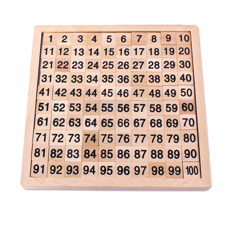 Montessori Wooden 1–100 Number Board Game – Math Puzzle for Kids