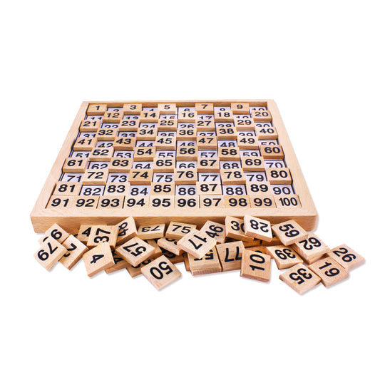 Montessori Wooden 1–100 Number Board Game – Math Puzzle for Kids