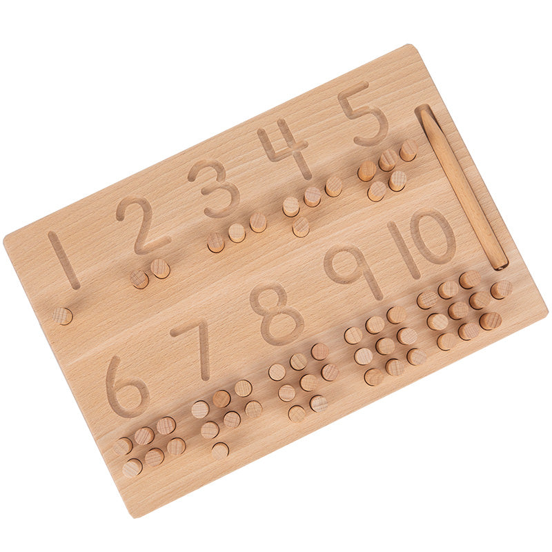 3D Wooden Number Puzzle Board – Pen Control & Counting Toy (1–10)
