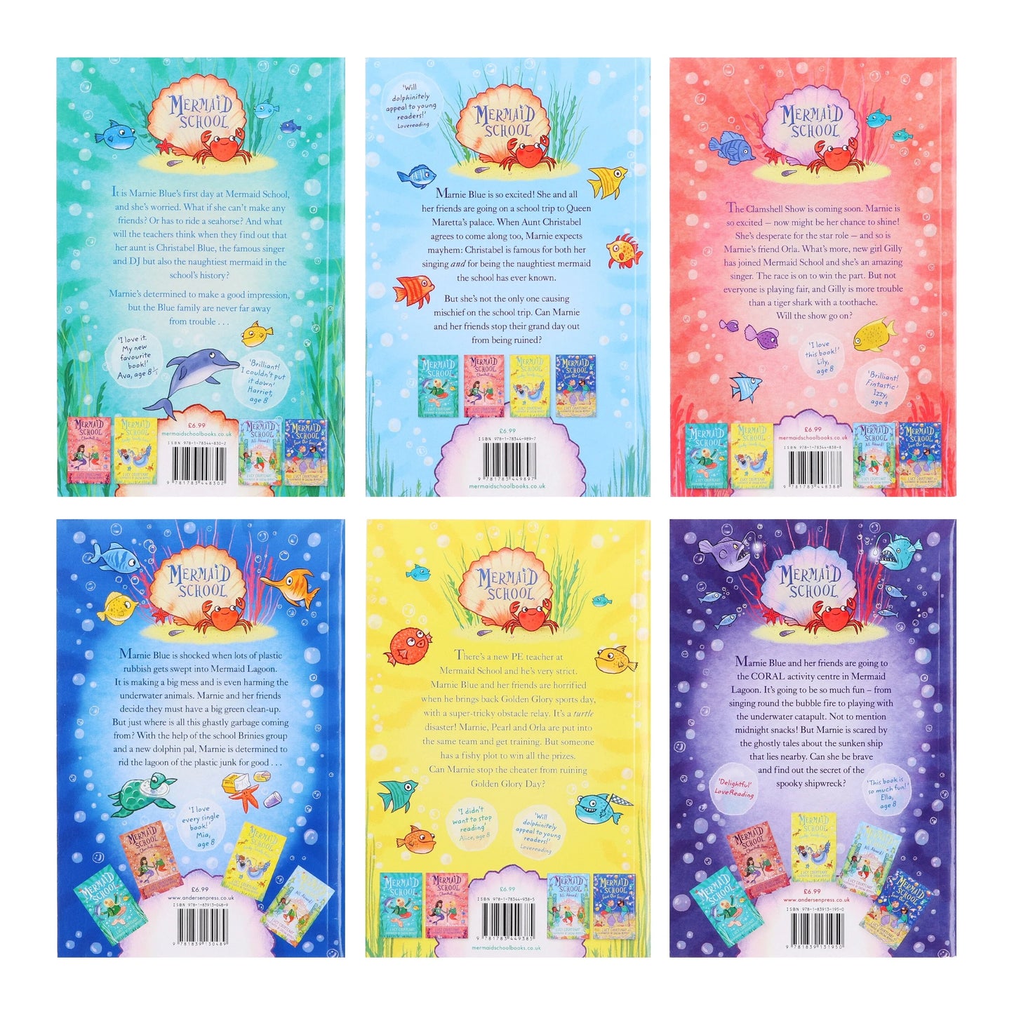 Mermaid School Series By Lucy Courtenay 6 Books Collection Box Set - Ages 6-9 - Paperback