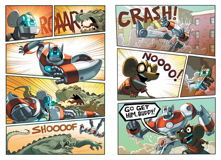 RICKY RICOTTA'S MIGHTY ROBOT BOOKS  By Dav Pilkey In Full Color