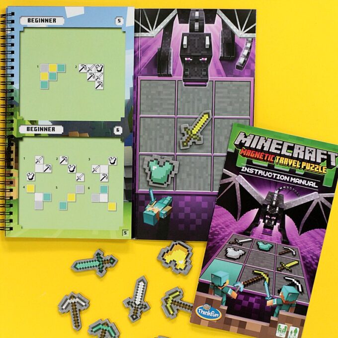 ThinkFun Minecraft Magnetic Travel Puzzle Logic Game & STEM Toy For Kids Ages 8 & Up