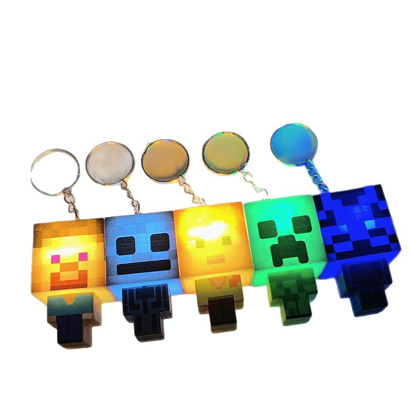 Minecraft Glow Keychain – Light-Up Pixel Character (Assorted Designs)