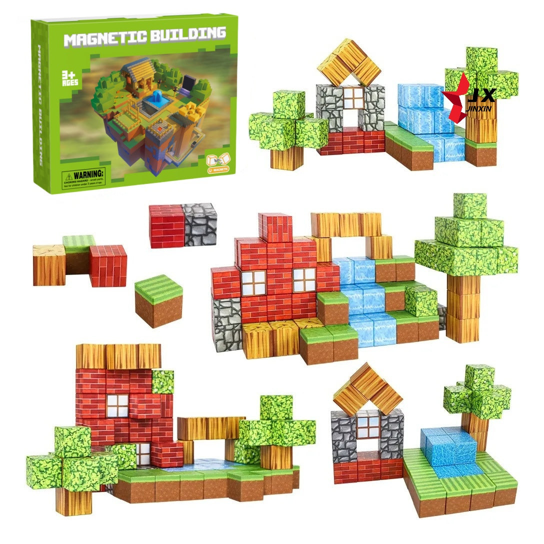 Magnetic Building Blocks – Minecraft-Style Creative Construction Set (3+ Years)