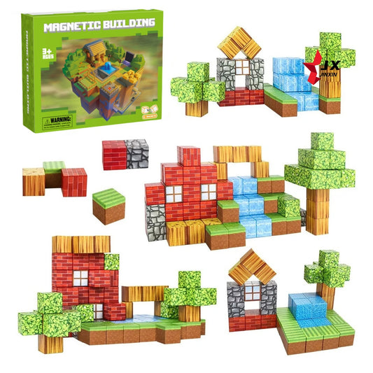 Magnetic Building Blocks – Minecraft-Style Creative Construction Set (3+ Years)