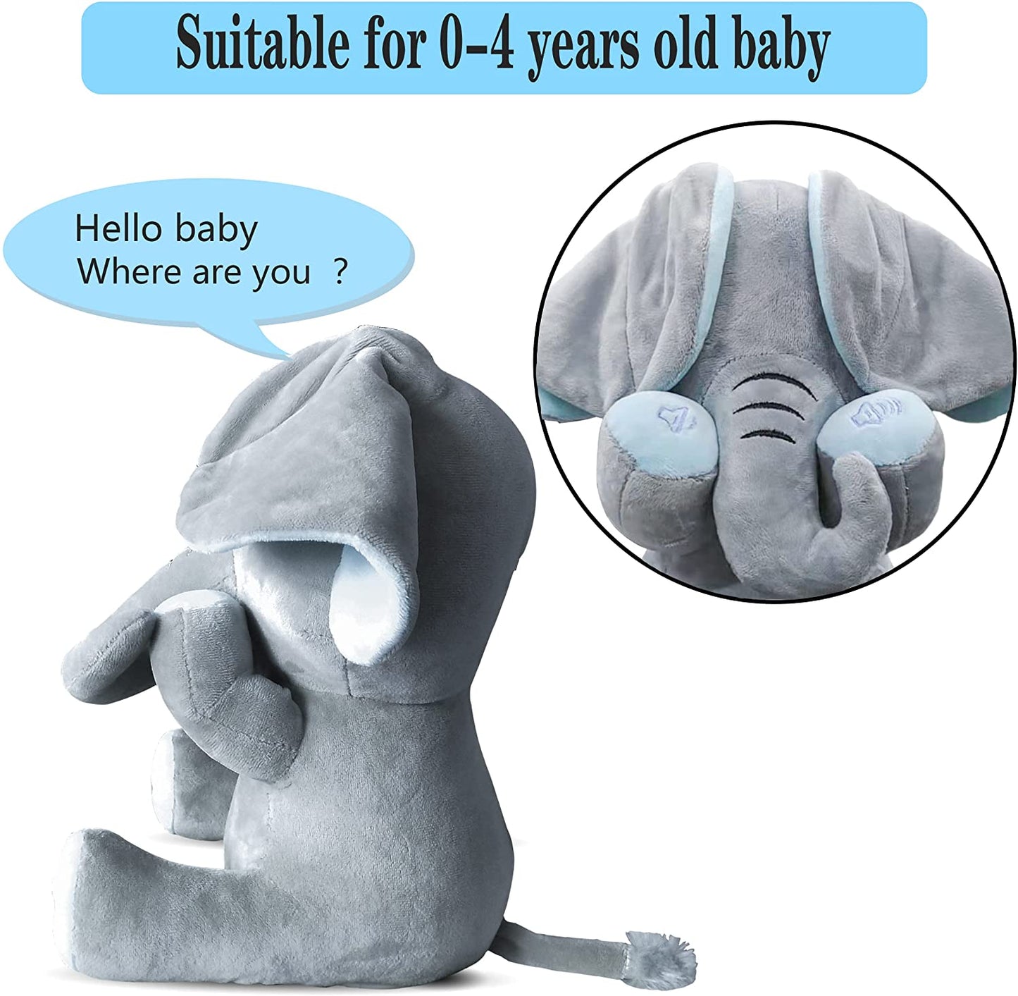 Musical Peekaboo Elephant Plush Toy