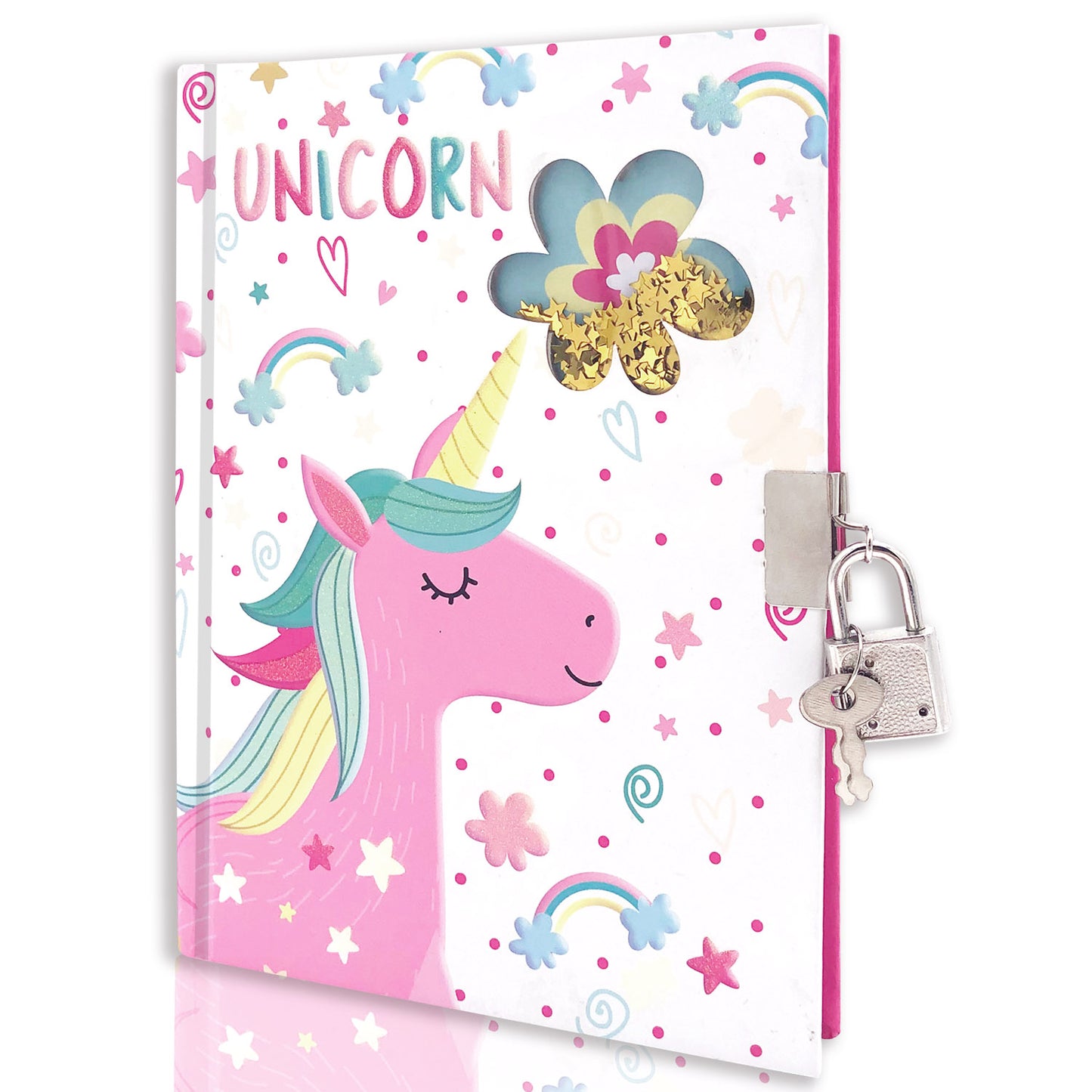Kids Secret Diary with Lock & Key – Glitter Journal Notebook (Gift Idea)