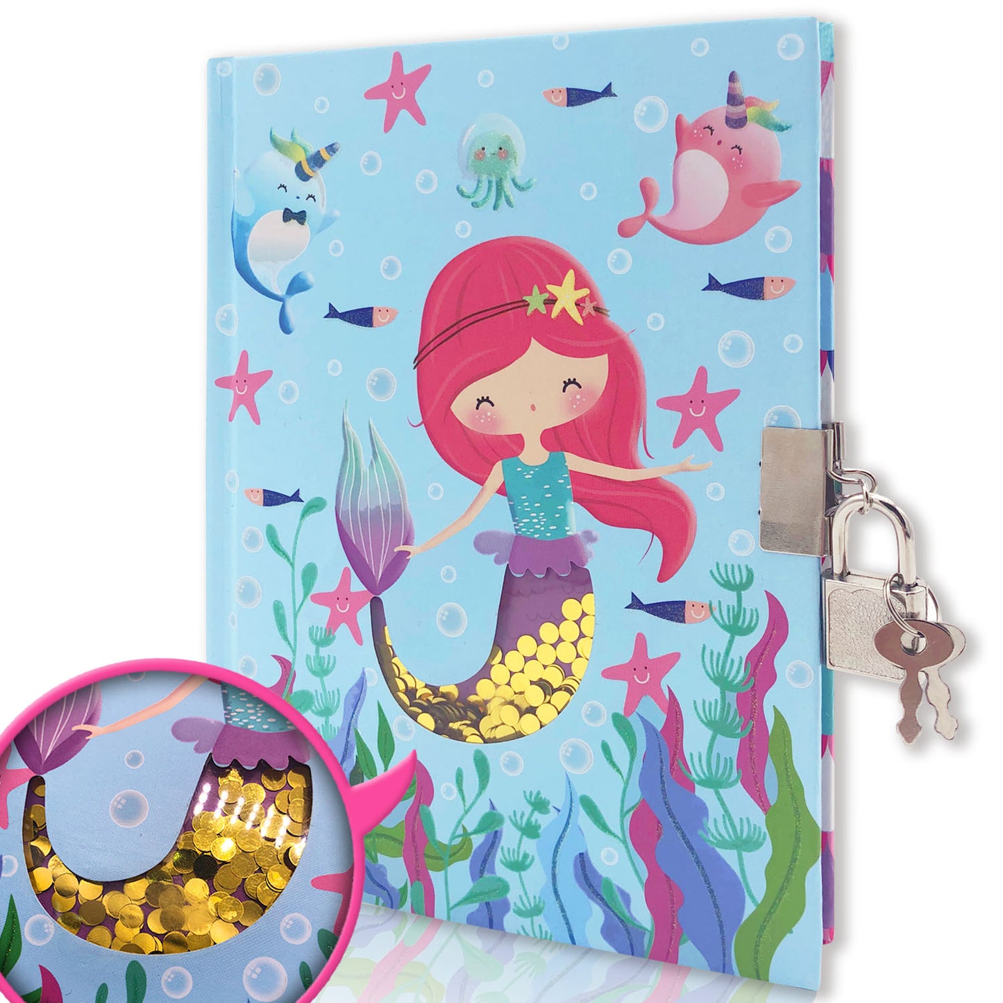 Kids Secret Diary with Lock & Key – Glitter Journal Notebook (Gift Idea)