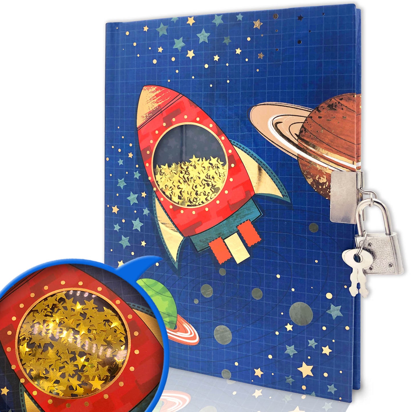 Kids Secret Diary with Lock & Key – Glitter Journal Notebook (Gift Idea)