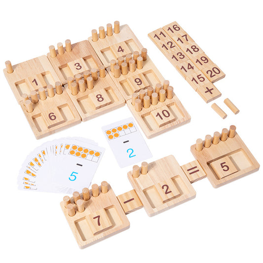 Wooden Math Toy for Kids – Counting, Addition, Subtraction, Multiplication, Division