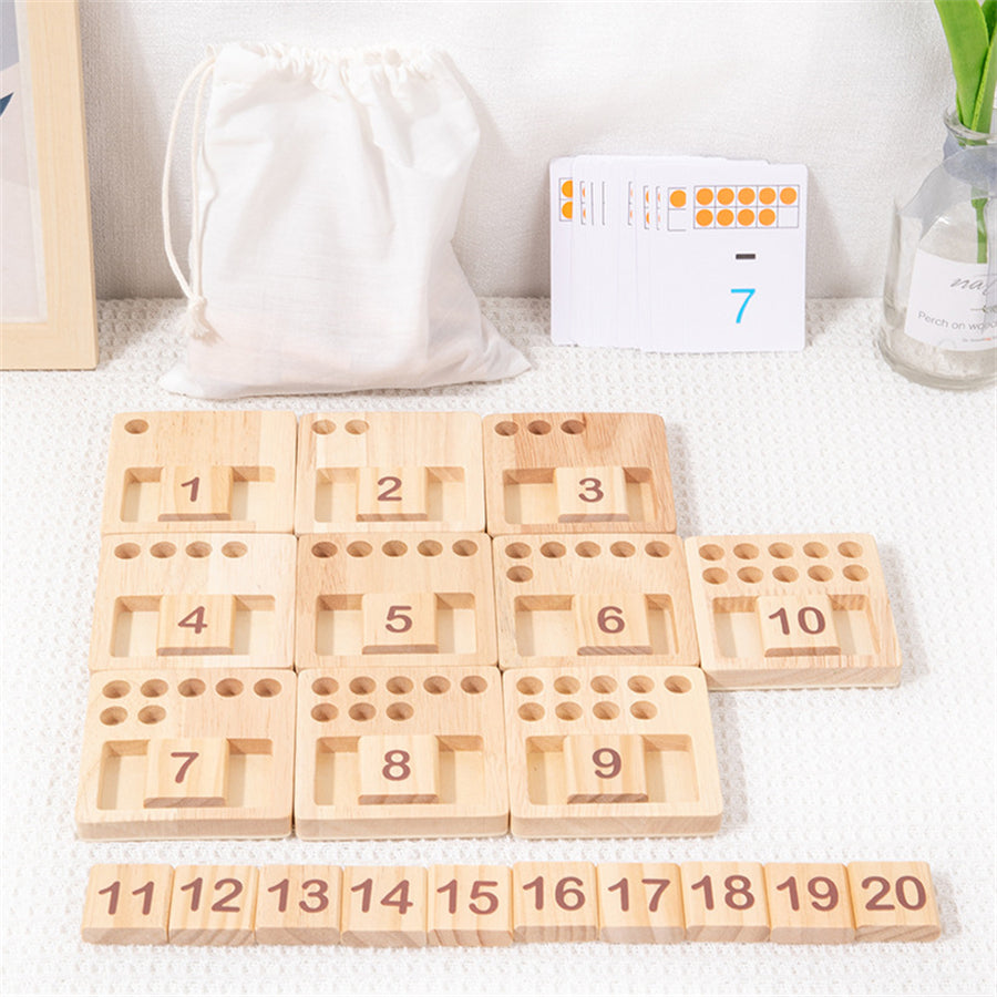 Wooden Math Toy for Kids – Counting, Addition, Subtraction, Multiplication, Division