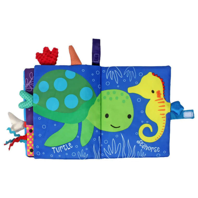 Ocean Fun Touch & Feel Sensory Cloth Book for Babies – Crinkly Soft Activity Book with Textured Tails