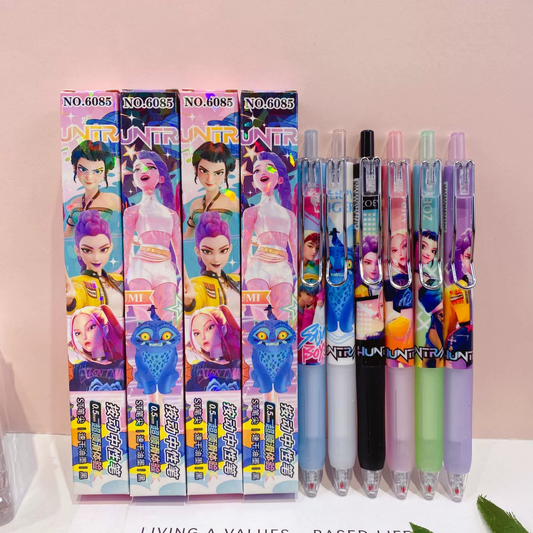 KPOP Demon Hunters Character Gel Pen – 0.5mm Black Ink (Individually Boxed)