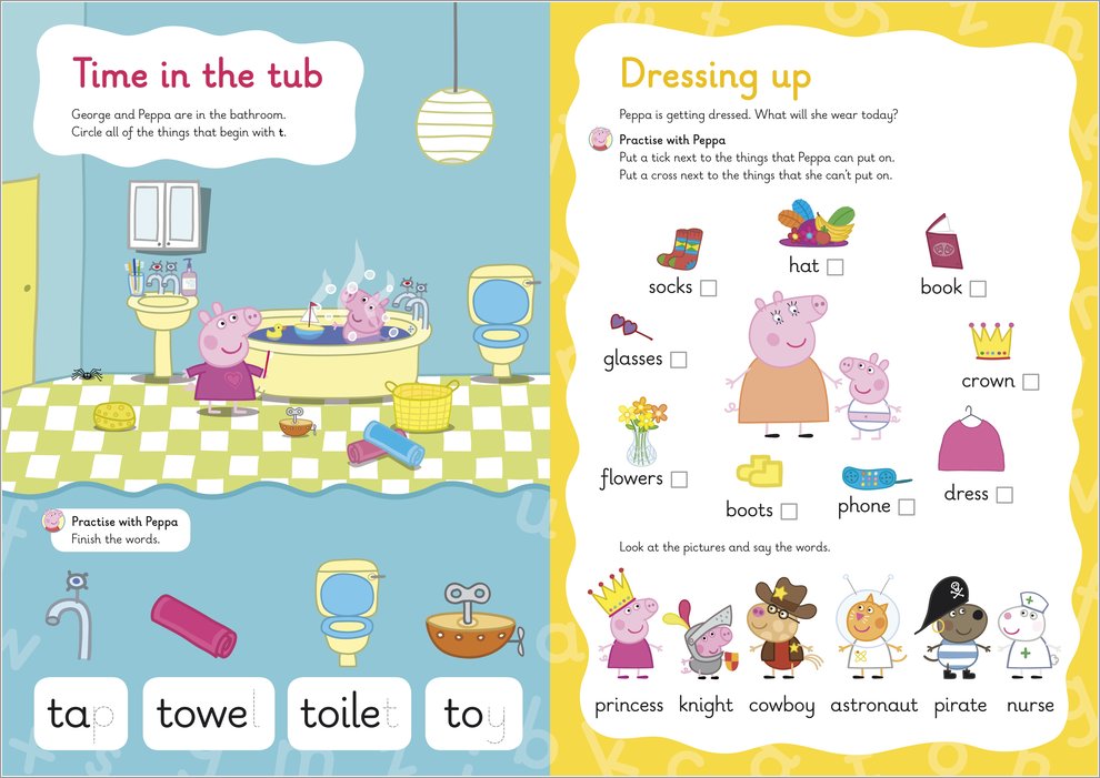 Peppa Pig Wipe-Clean Learning Set – First Words, Numbers, Writing & Counting Books with Marker