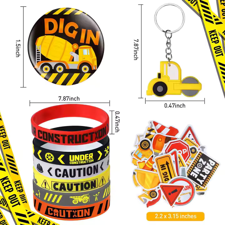 122-Piece Construction Party Favors – Mini Trucks, Stickers, Tools & Birthday Gift Pack for Boys