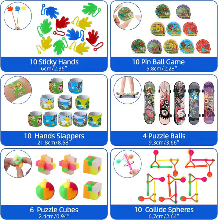 200pcs Fidget Party Favors – Classroom & Birthday Goodie Bag Fillers for Kids