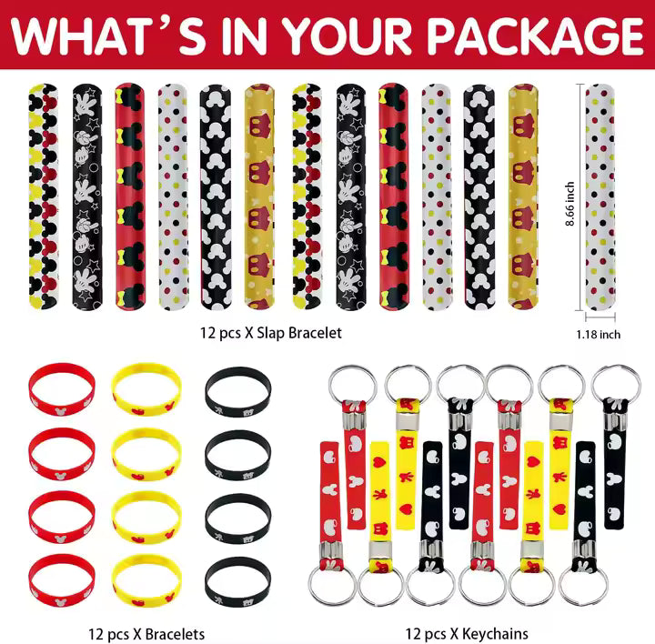 Mouse-Themed Party Favors for Kids – Slap Bracelets, Wristbands & Birthday Gift Bag Fillers