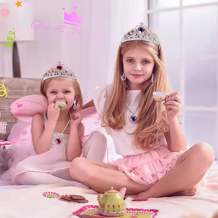 60PCS Princess Jewelry Pretend Play Set – Crown, Wand, Rings & More