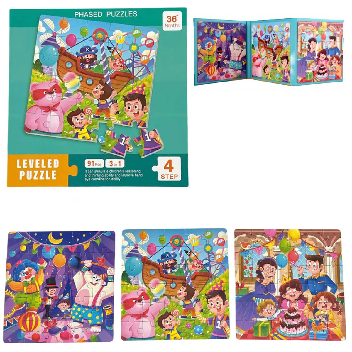3-in-1 Levelled Magnetic Puzzle | Progressive Learning Puzzles