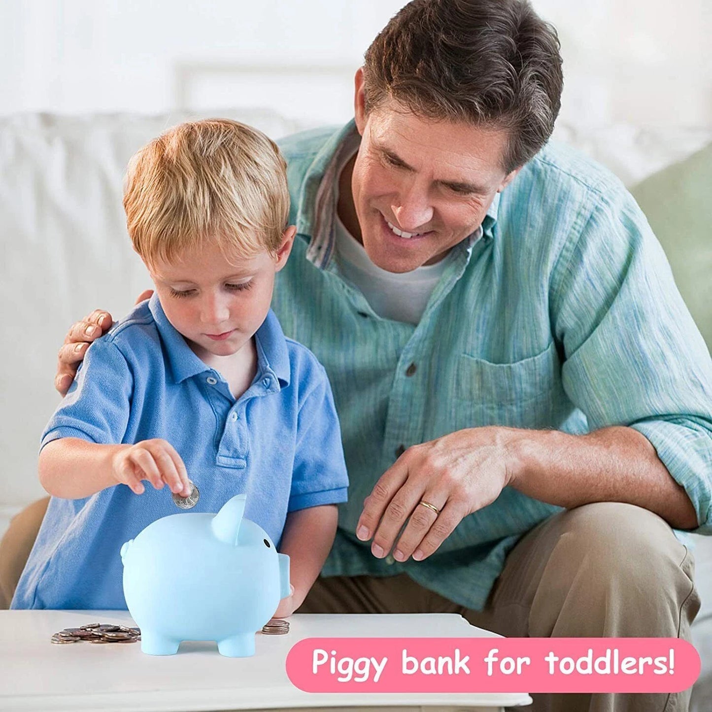 Classic Plastic Piggy Bank – Coin Money Box for Kids