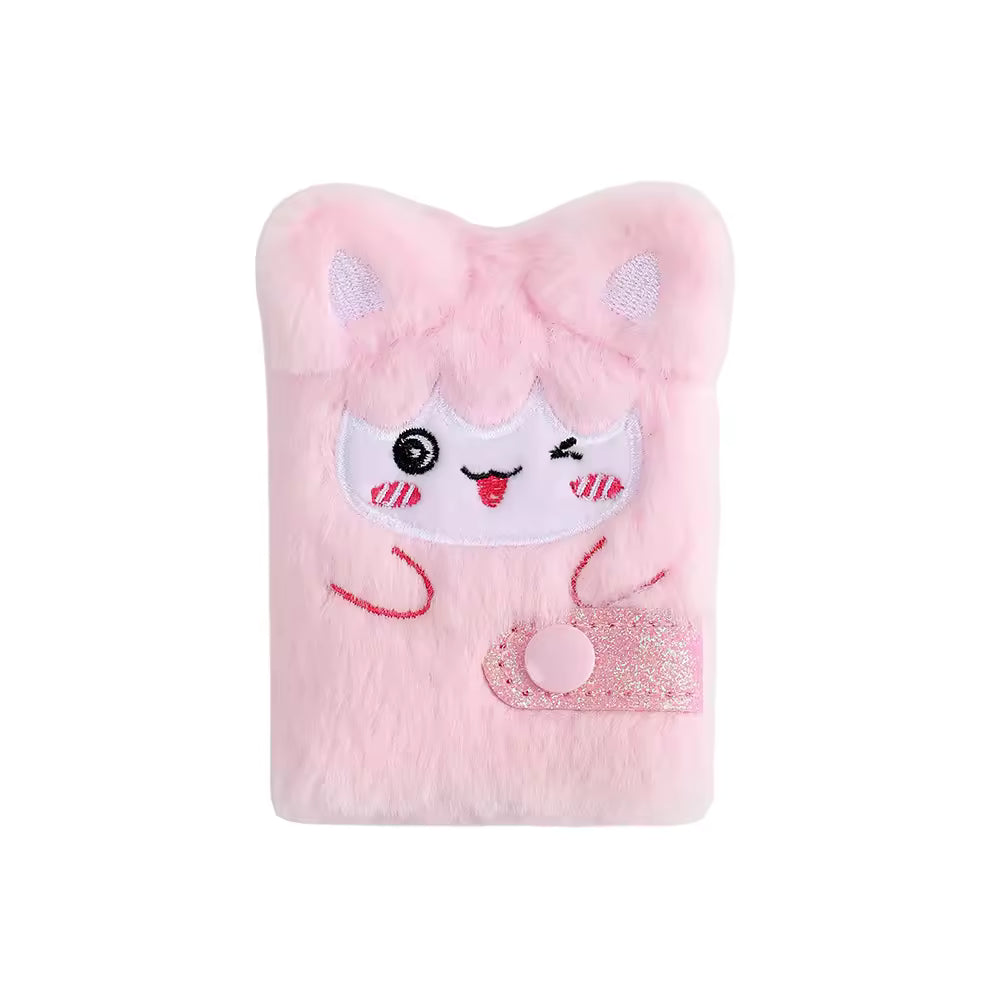 Fluffy Cat Mini Notebook (White)