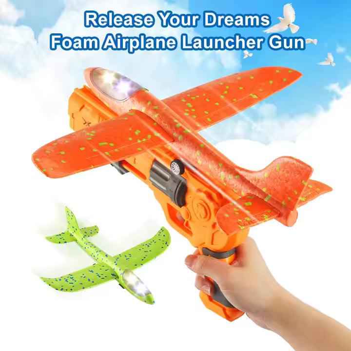 Foam Ejection Plane Launcher Toy Gun – Glider Aircraft Shooter for Boys (Outdoor Play)