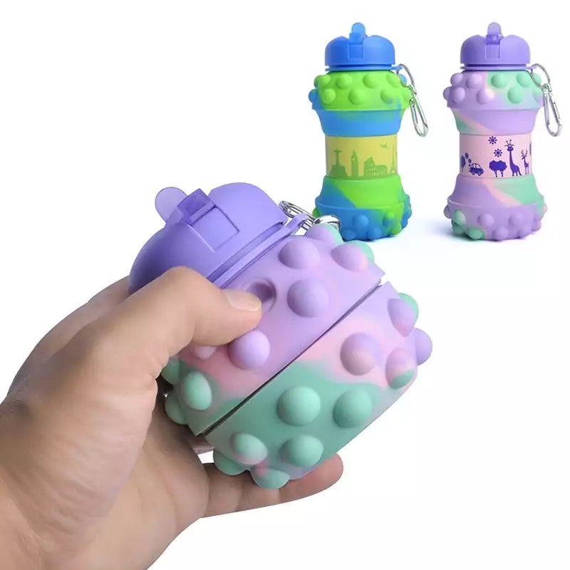 Foldable Silicone Water Bottle – With Clip