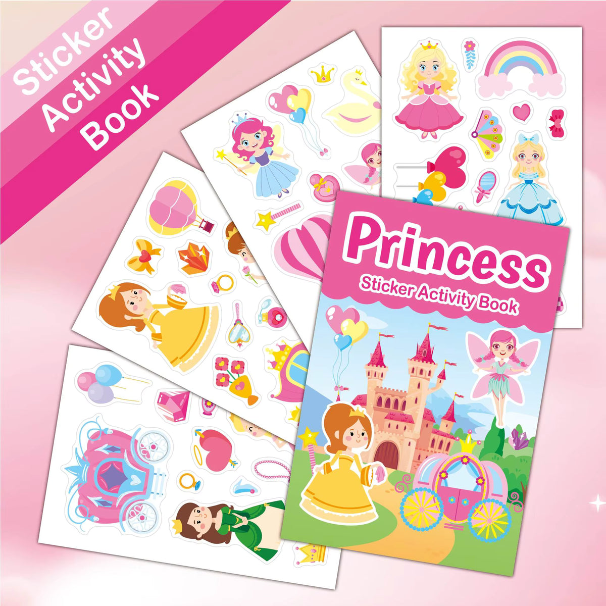 Princess reusable sticker activity book for kids