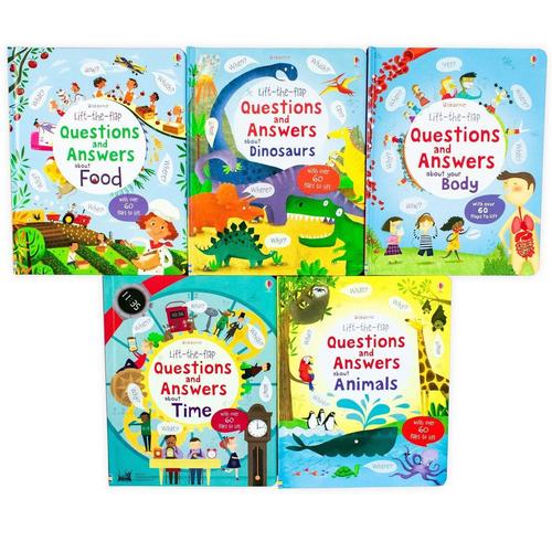 Usborne Lift-the-Flap Questions & Answers Book Collection for Kids