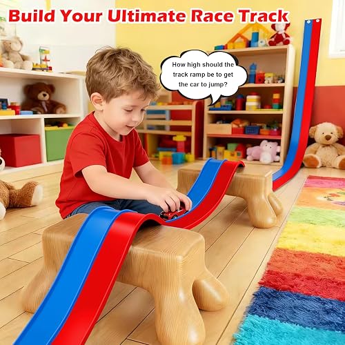 Track Racing Flexible Loop Race Track Set - 15 Ft Stunt Racing Toy