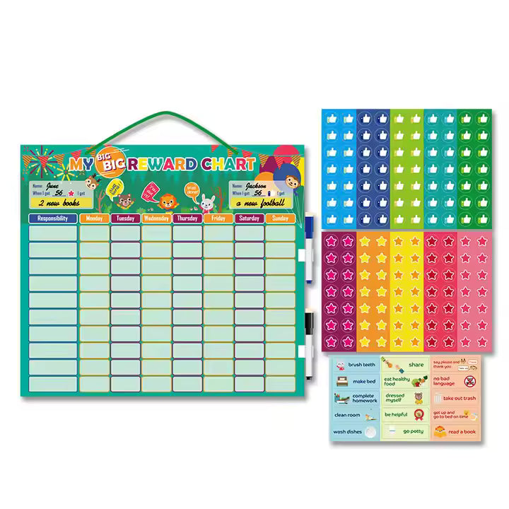 My Big Reward Chart – Magnetic Responsibility Board with 155 Magnets & 2 Markers