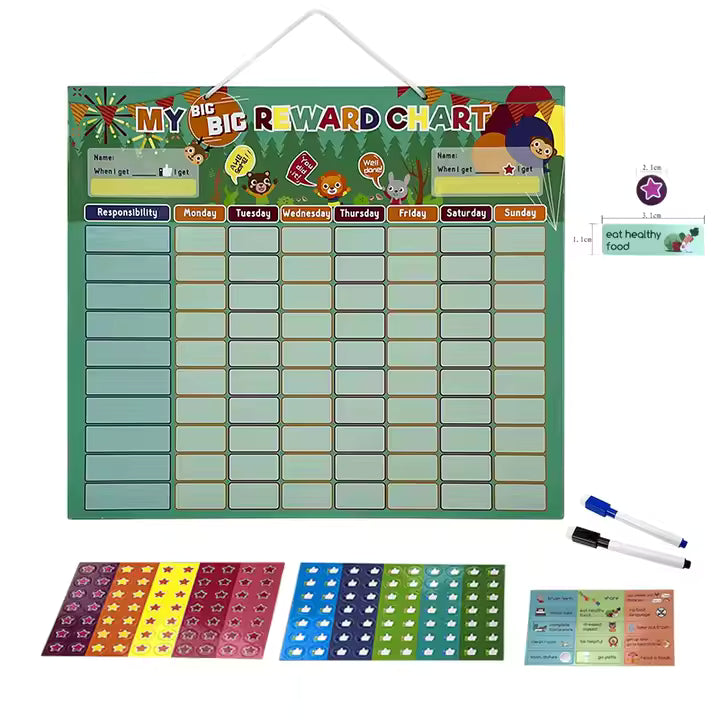 My Big Reward Chart – Magnetic Responsibility Board with 155 Magnets & 2 Markers