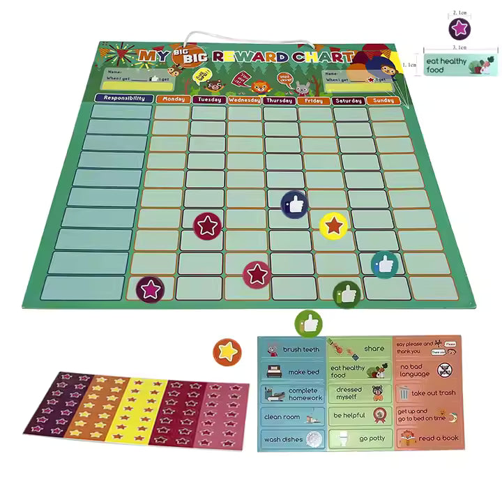 My Big Reward Chart – Magnetic Responsibility Board with 155 Magnets & 2 Markers