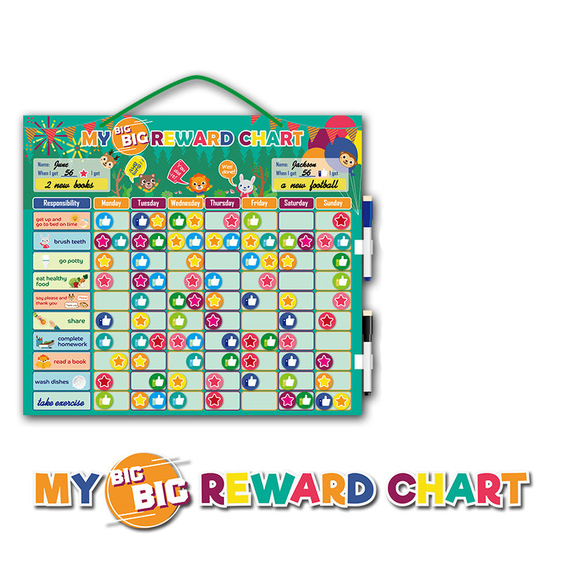 My Big Reward Chart – Magnetic Responsibility Board with 155 Magnets & 2 Markers
