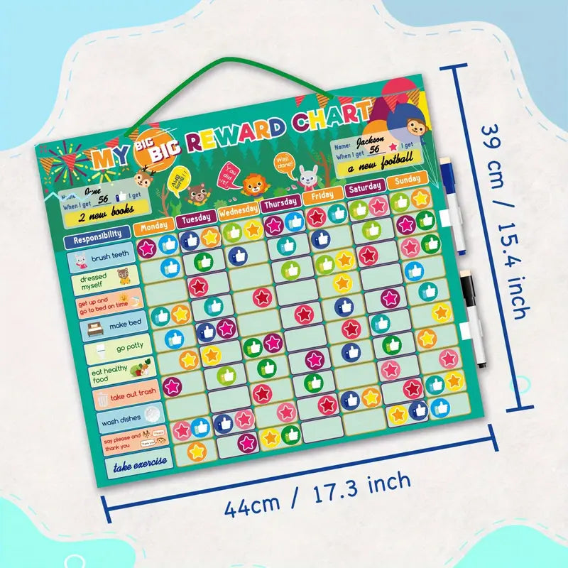 My Big Reward Chart – Magnetic Responsibility Board with 155 Magnets & 2 Markers