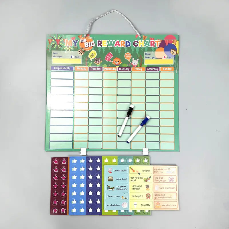My Big Reward Chart – Magnetic Responsibility Board with 155 Magnets & 2 Markers