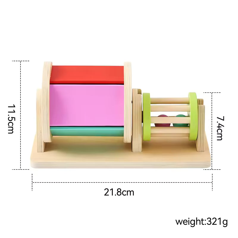 Montessori Rolling Drum Toy – Sensory Activity for Babies (Wooden)