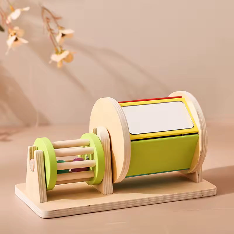 Montessori Rolling Drum Toy – Sensory Activity for Babies (Wooden)