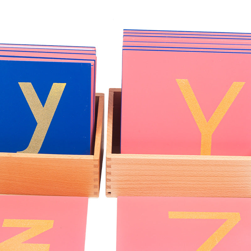 Montessori Sandpaper Letters – Wooden Uppercase & Lowercase Tracing Set