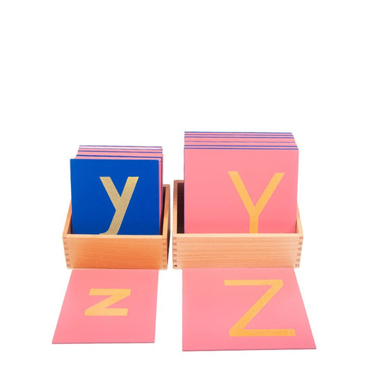 Montessori Sandpaper Letters – Wooden Uppercase & Lowercase Tracing Set